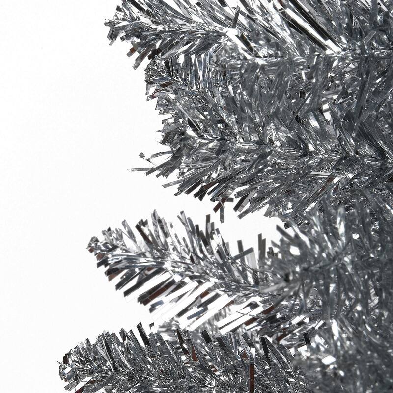 National Tree Company 6 ft. Silver Tinsel ree - 6 Foot