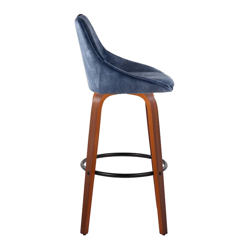 Carson Carrington Alba 30" Fixed-Height Bar Stool with Bent Wood Legs & Round Footrest (Set of 2)