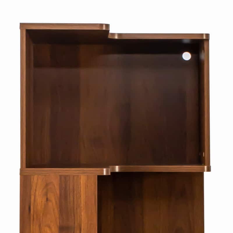 5-Tier Corner Bookshelf, Freestanding L-Shaped Bookcase with Baffle, Space-Saving Display Shelf for Bedroom, Living Room, Office