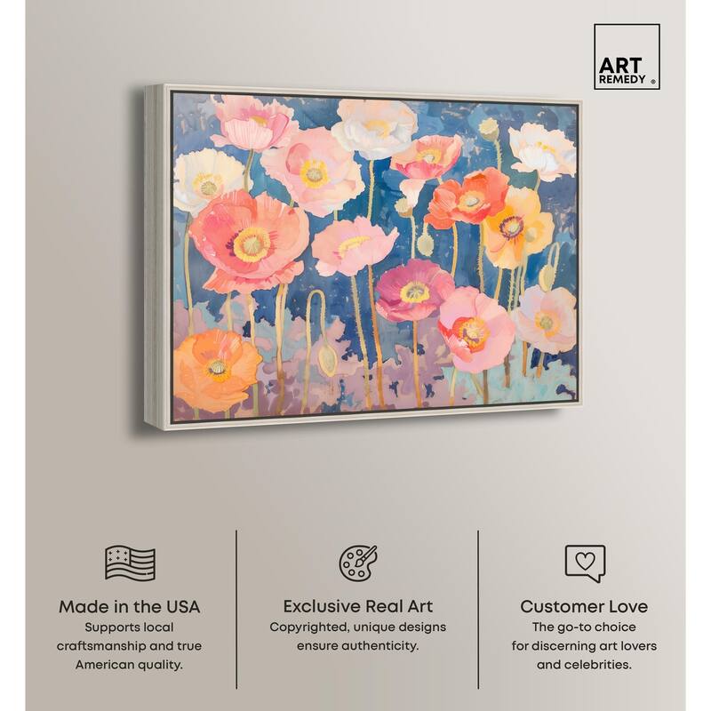 Pastel Poppies Canvas by Art Remedy