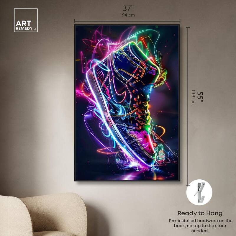 Bright Lights Sneaker Canvas by Art Remedy