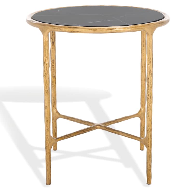 SAFAVIEH Couture Saliha Forged Metal Round End Table - 18" W x 18" L x 20" H - 18"W x 18"D x 20"H