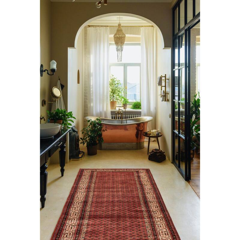 ECARPETGALLERY Hand-knotted Andelz Red Wool Rug - 3'7 x 10'8