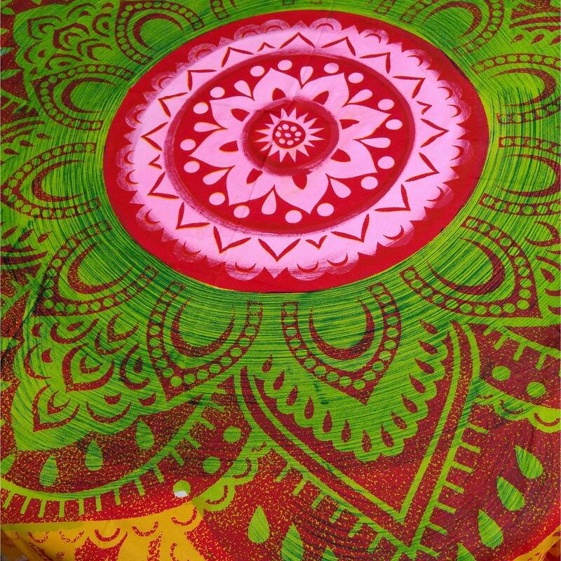 Cotton Floral Heart Medallion Tablecloth Round - 81 inches