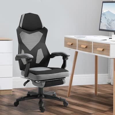 Ergonomic Office Chair with Reclining Backrest and Retractable Footrest - 22.75"W x 28.25"D x 42.5"-46.5"H