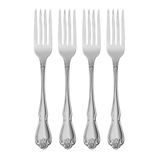 Oneida True Rose Everyday Flatware Dinner Forks, Set Of 4
