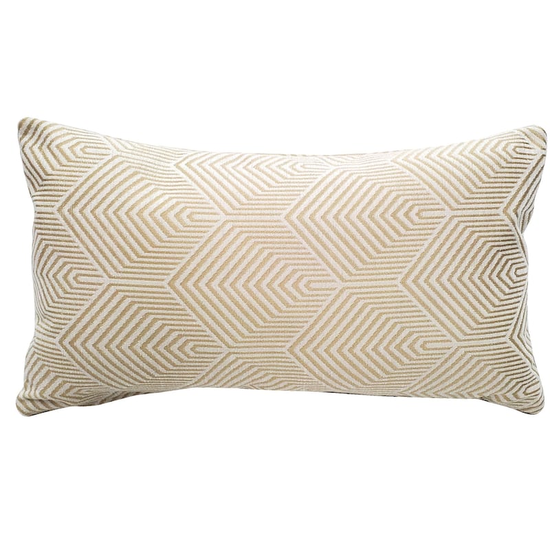 Sahara Throw Pillow - Cream & Gold - 12" x 20" - Polyester