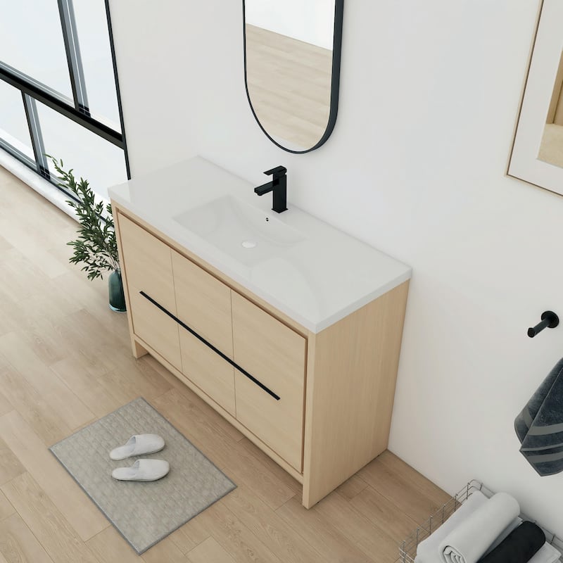Bathroom Vanity With Sink In 24/30/36/48 Inch, Freestanding Bathroom Vanity With Soft Close Door and Drawer