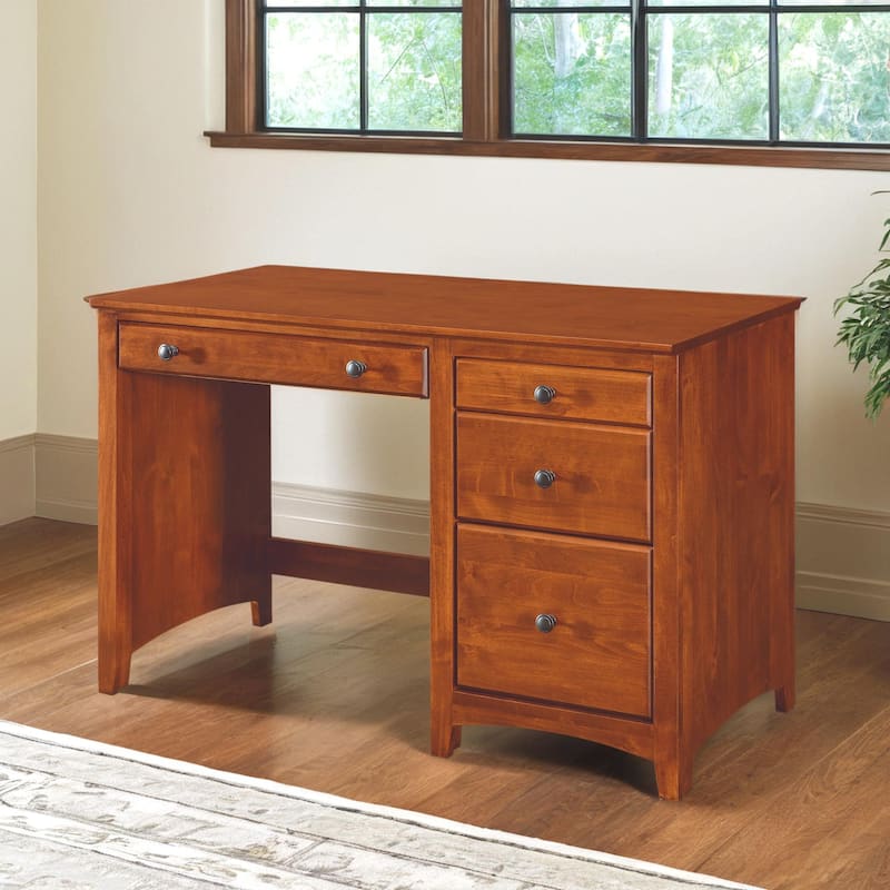 Arch+Haven Solid Wood 4 Drawer Desk