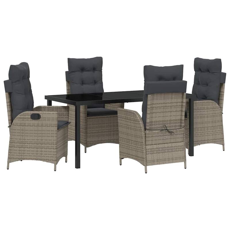 vidaXL Garden Dining Set with Cushion Poly Rattan