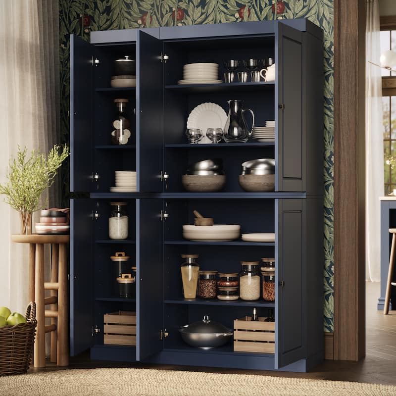 Palace Imports 100% Solid Wood Pantry Cabinet, Adjustable Shelves, 48.5" Wide, 71.5" Tall - 48.5" x 71.5"