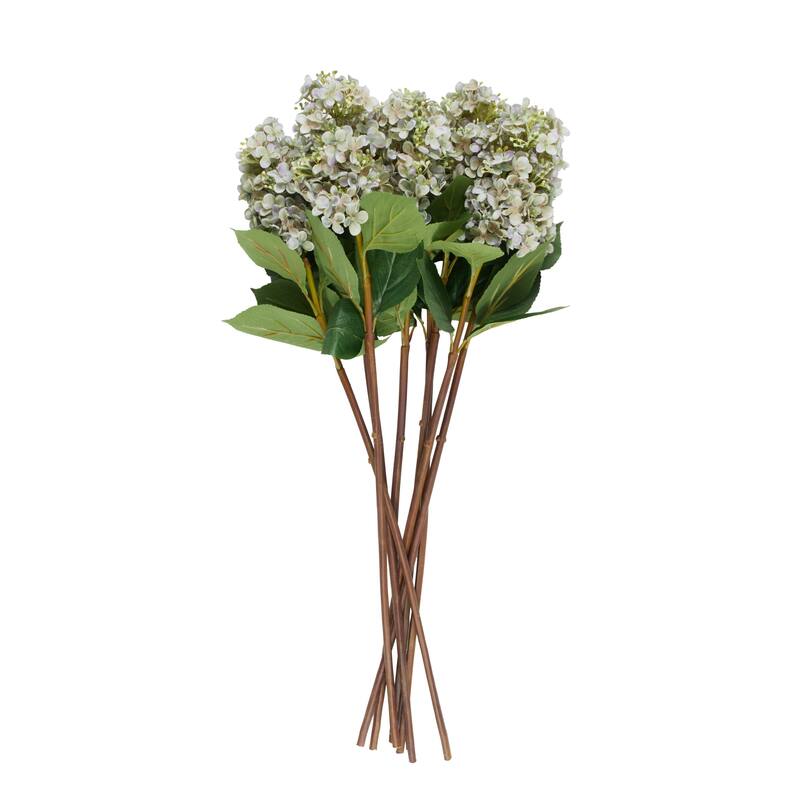 Faux Foliage Hydrangea Tall Artificial Flower Stem - Set of 8 - Roche River Decor - Blue