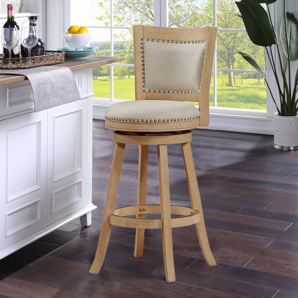 Cream swivel top bar stools