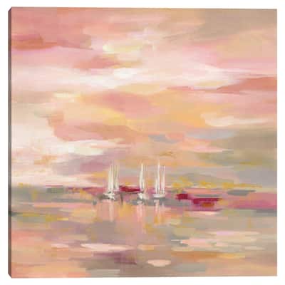 Crimson Waves by Silvia Vassileva Canvas Art Print