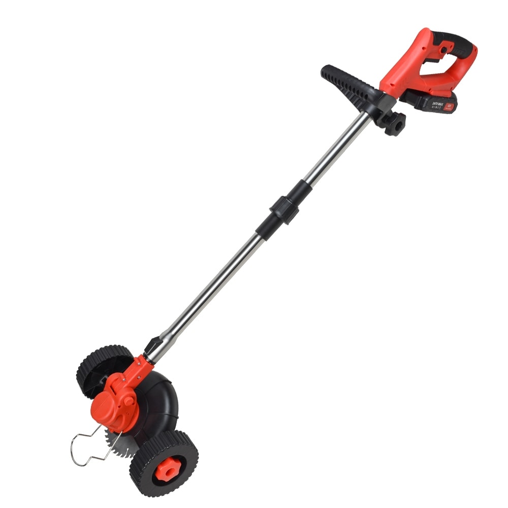 24V Cordless Electric Grass Trimmer Adjustable 16-Section Telescopic Rod, 180° Rotating Head, 150mm Cutting Diameter - 108 Cm