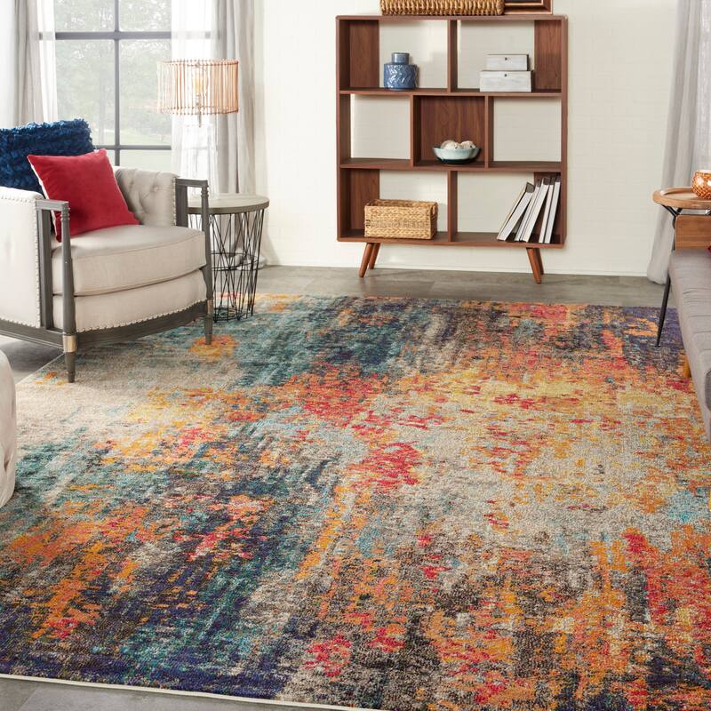 Nourison Celestial Multicolor Abstract Modern Boho Area Rug - 9' x 12' - Multicolor
