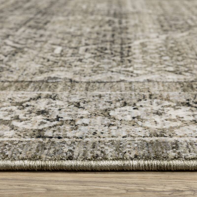 Style Haven Cádiz Faded Center Medallion Grey/Beige Area Rug