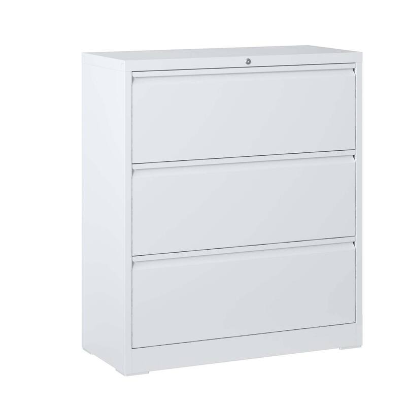 3 Drawer Lateral File Cabinet, 35.4 Inch Wide Filing Cabinet, Locking Heavy Duty File Cabinet, Vertical Storage