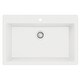 preview thumbnail 43 of 54, Karran Top Mount 33 in. Large Single Bowl Quartz Kitchen Sink White