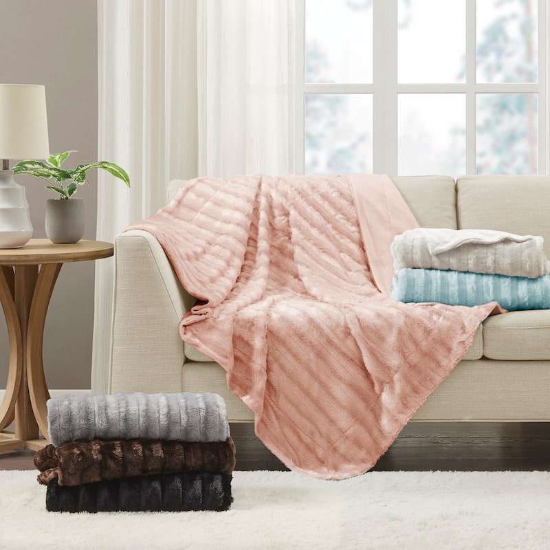 Madison Park Duke Long Fur Throw