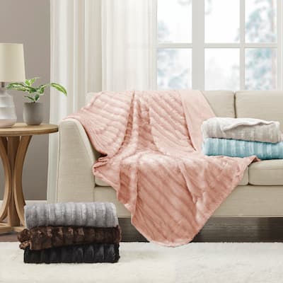 Madison Park Duke Long Fur Throw