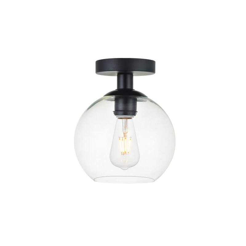 1-Light Flush Mount with 8 inch Clear Glass