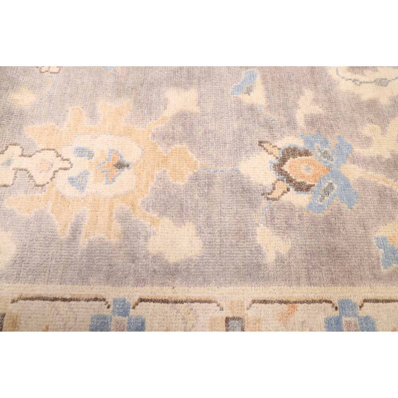 ECARPETGALLERY Hand-knotted Modern Oushak Grey Wool Rug - 9'6 x 13'3