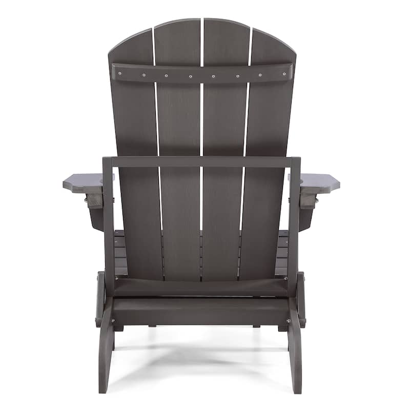 Seaton Folding Poly Adirondack Chair with Pull-out Ottoman