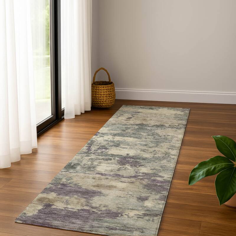 Premium Washable Super Soft Modern Chic Mayfield Rug - Sage - 2'3" x 7'6"