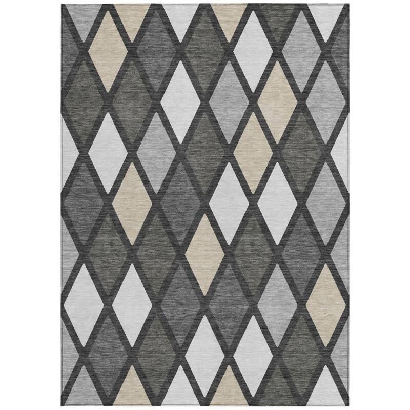 HomeRoots Geometric Transitional Rectangle Outdoor Rug