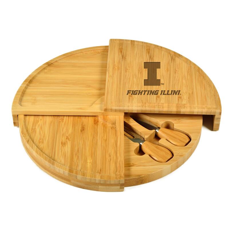 NCAA Illinois University Fighting Illini Bamboo Cheese & Charcuterie Board