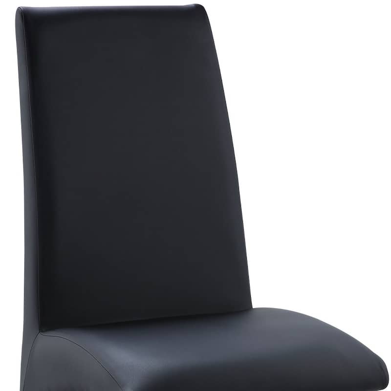 HomeRoots Set of Two Black Upholstered Faux Leather Dining Side Chairs