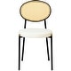 preview thumbnail 83 of 92, Leisuremod Euston Modern Velvet/Leather Dining Chair - Minimalist Wicker Back Accent Chair for Home Living Room & Kitchen