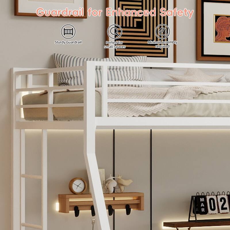 High-Stability Square Tube Bunk Bed Modern Minimalist Look