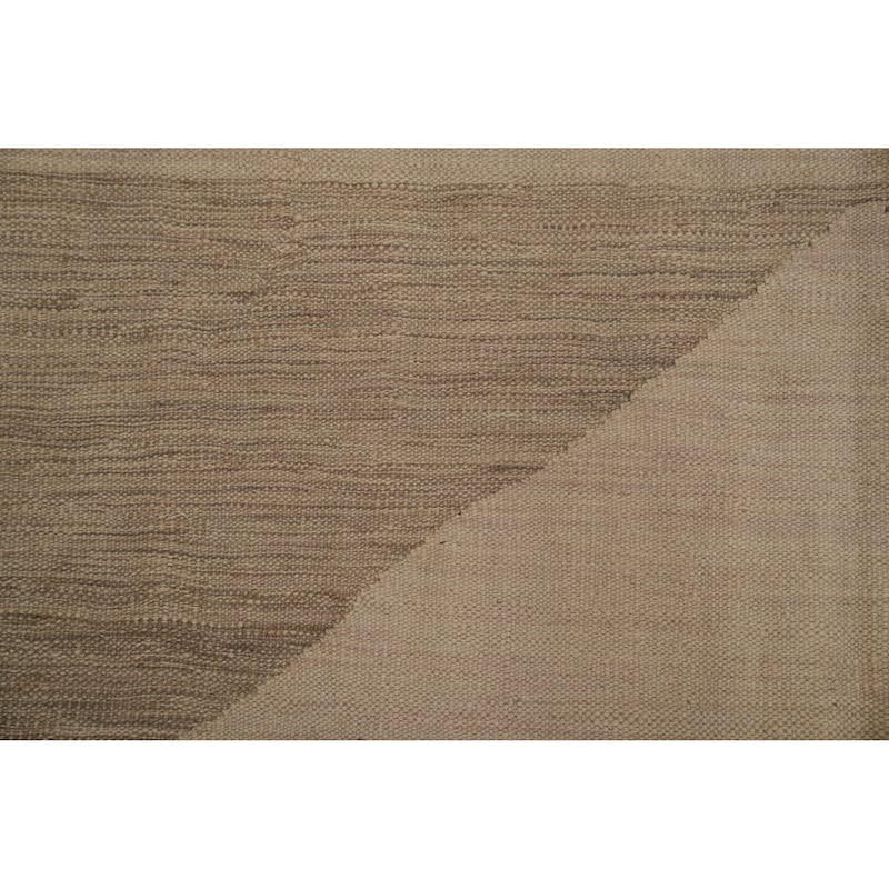 Hand Woven Southwestern Wool Beige Geometric Area Rug - 9' 10'' X 6' 7''