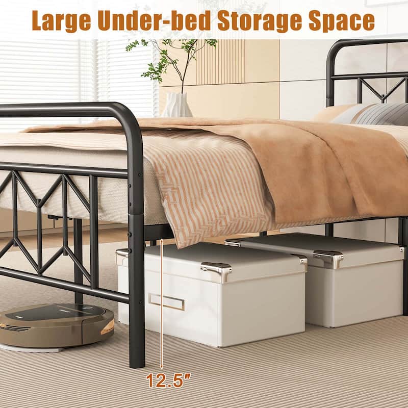 Costway Twin/Full/Queen/King Size Bed Frame Mattress Foundation with