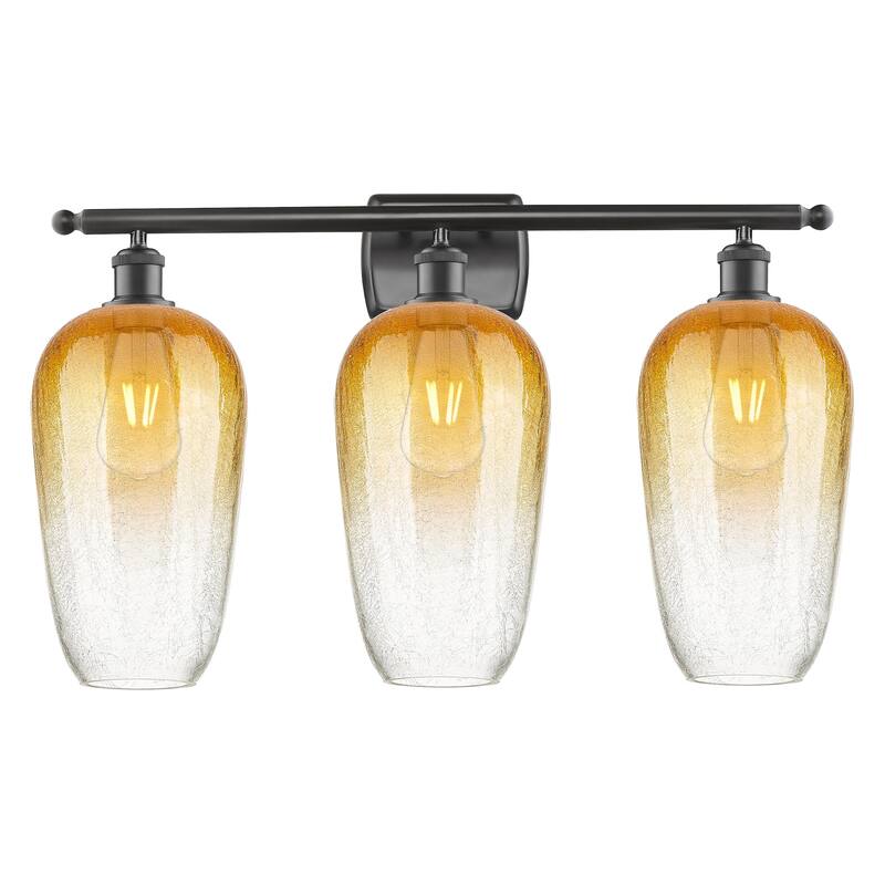 Innovations Lighting 516-3W-16-27 Brookhaven Flute Vanity Brookhaven - Oil Rubbed Bronze / Amber