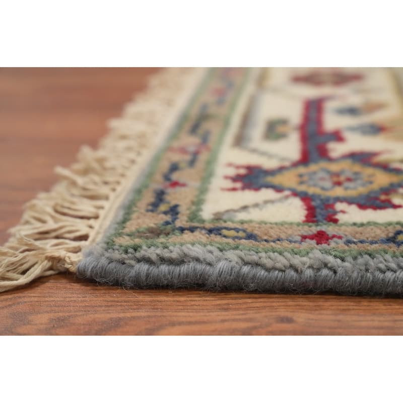 Hand Knotted Oriental 100% Wool Carpet Traditional Medallion Greys & Charcoal Heriz (serapi) Area Rug - 6' 1'' X 4' 0''