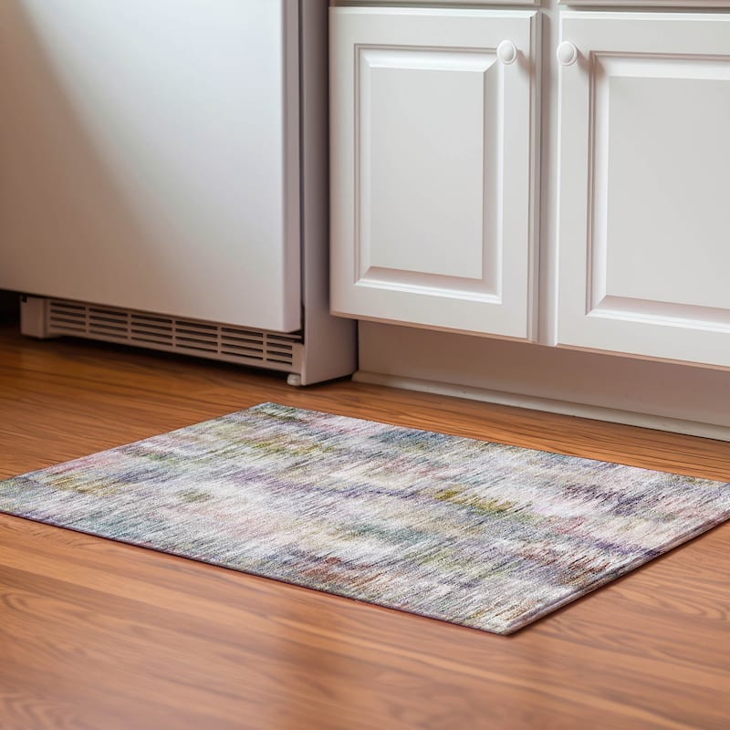 Premium Washable Super Soft Abstract Gradients Mayfield Rug - Plum - 1' 8" x 2' 6" - Rectangle