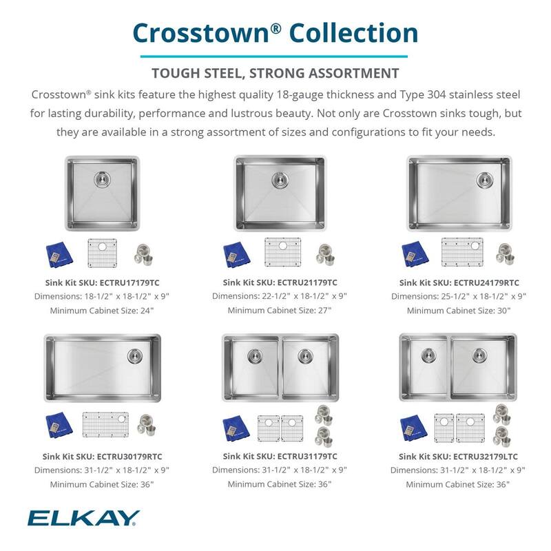 Elkay Crosstown 25-1/2" Undermount Single Basin Stainless Steel