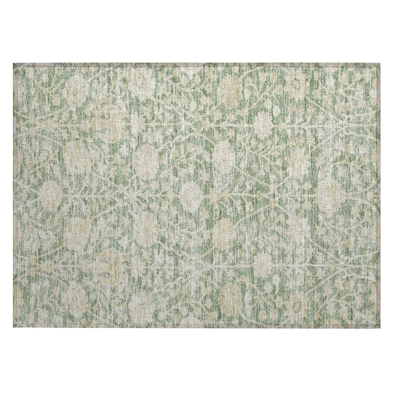 Machine Washable Indoor/ Outdoor Traditional Kashan Chantille Rug