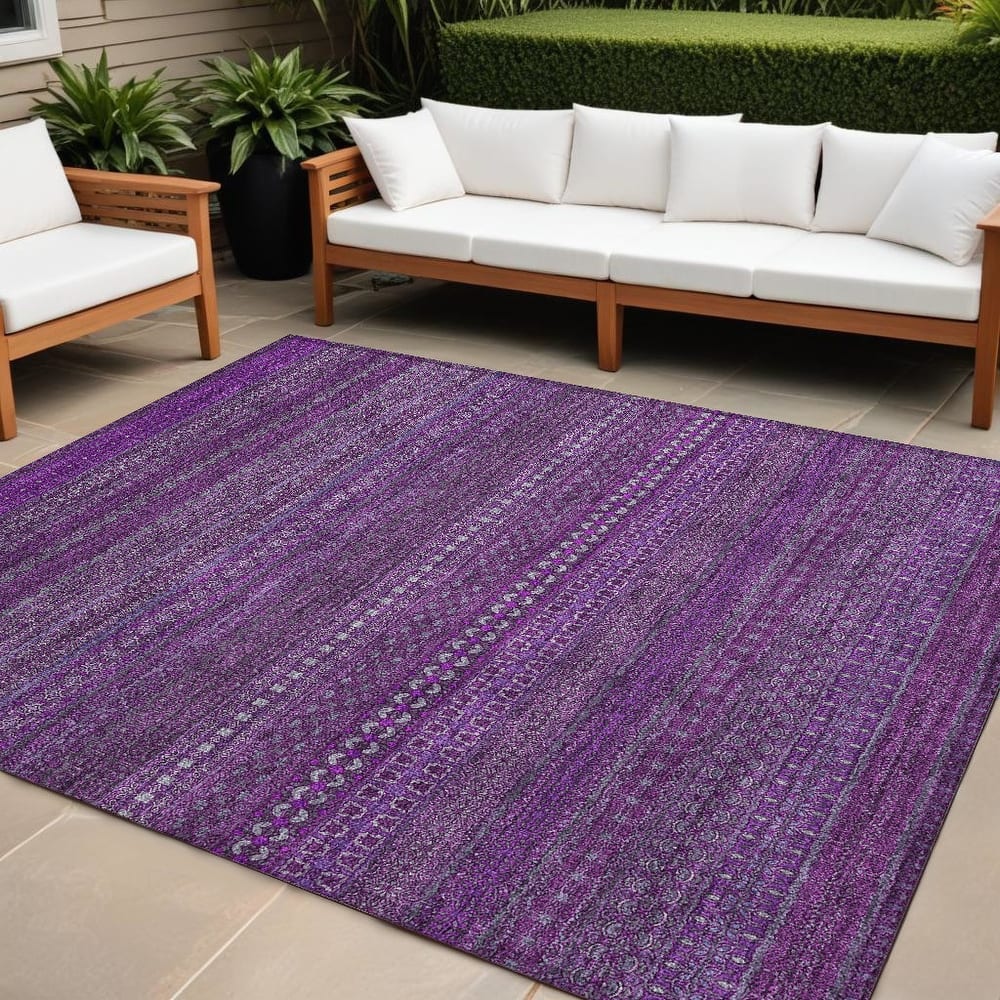 Hane Stripe Weather Resistant Timeless Fusion Outdoor Rug