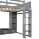 preview thumbnail 22 of 25, Multi-Functional Gaming Loft Bed with Built-in Desk & Storage Cabinets, Wood Bed Frame with LED and a Hanging Clothes Rack