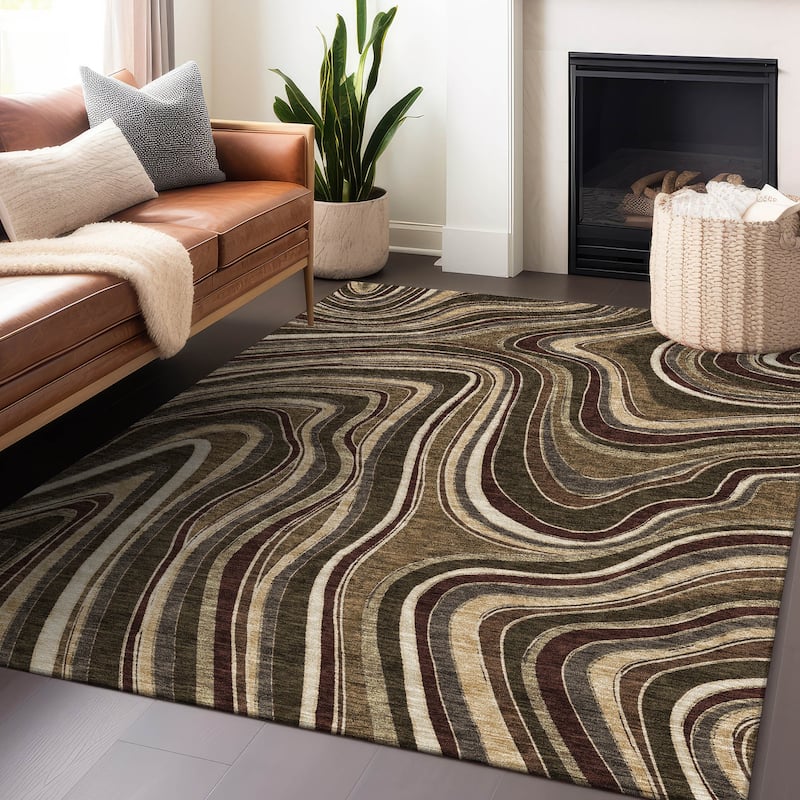 Premium Washable Super Soft Modern Waves Mayfield Rug