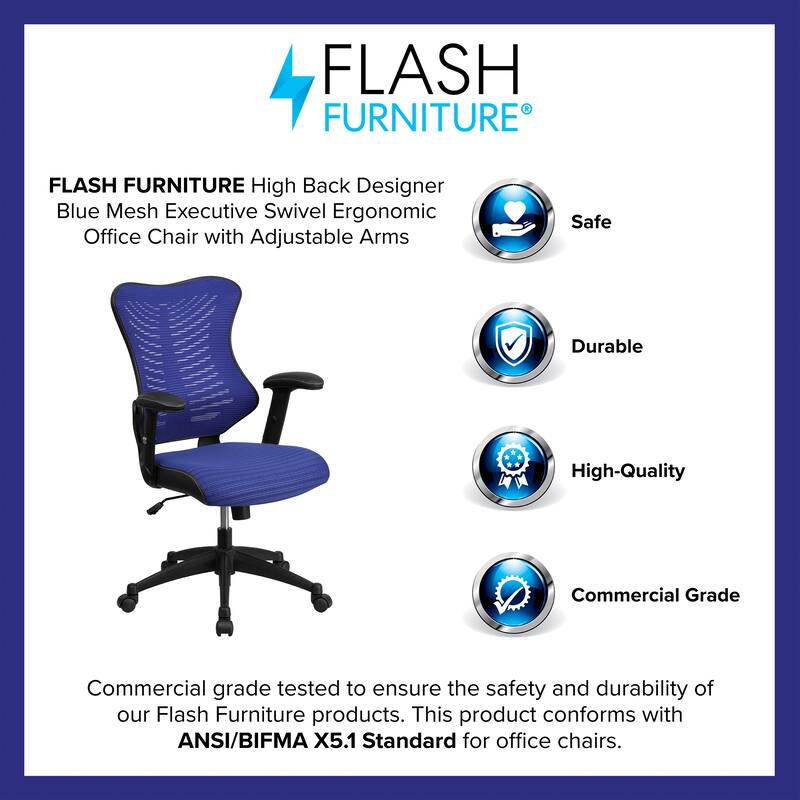 High-Back Mesh Swivel Office Chair with Padded Armrests