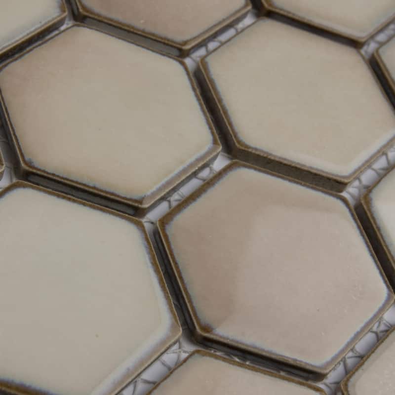 Merola Tile Hudson Due 2" Hex Truffle 10-7/8" x 12-5/8" Porcelain Mosaic Floor and Wall Tile