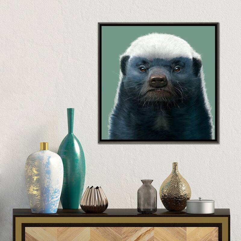iCanvas "Honey Badger" by Vincent Hie Framed