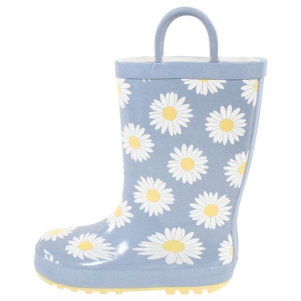 slide 1 of 1, Hudson Baby Rain Boots, Blue Daisy 10T - Medium - Blue Daisy