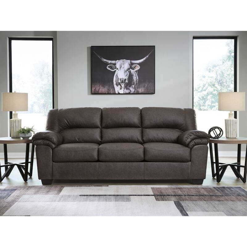 Signature Design by Ashley Walker Point Sofa - 87" W x 38" D x 38" H - Dark Brown