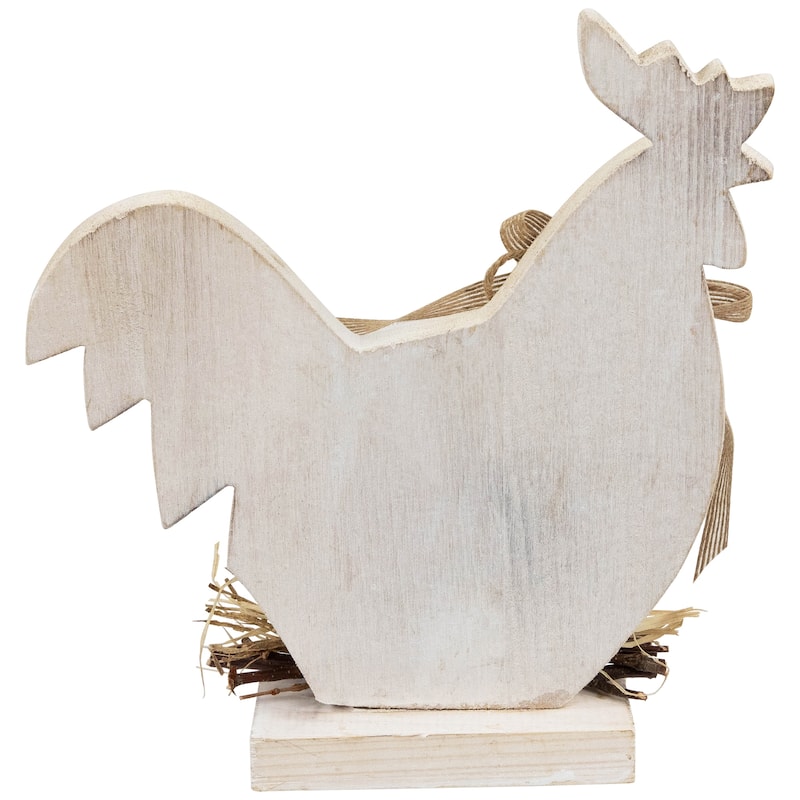 Distressed Rooster Silhouette Spring Decoration - 9.5"